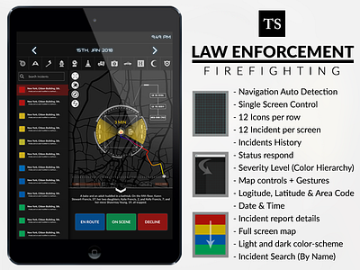 Law Enforcement | Firefighting Concept design enforcement graphic gss ipad law security system tablet ui ux
