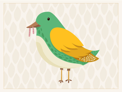 Verde Birdie animal bird illutration vector