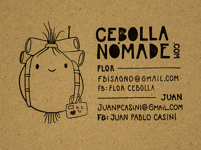 Cebolla Nómade Business Cards business cards cebolla character design nomad nomade onion travel
