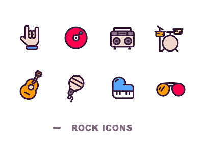 rock! icons~ guitar，piano icons music rock