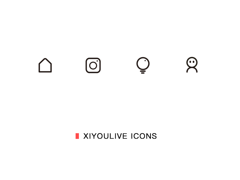 XIYOULIVE ICONS bulb camera home icons illustration live me