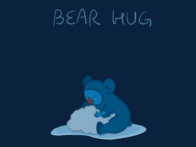 Cartoon Character：Bearman——bear hug animal animation bear blue cartoon funny illustration kid
