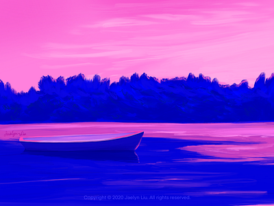 Original Illustration: Sunset artwork colors design drawings illustration lake paintings procreate sketch summer sunset