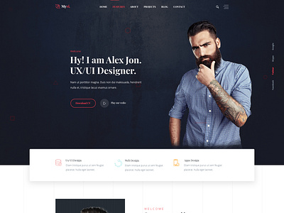 Personal Portfolio PSD Template by Towkibur Rahman on Dribbble