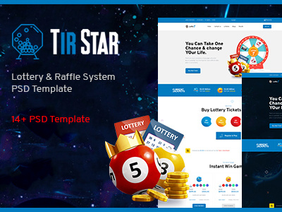 Lottery and raffle system psd template.