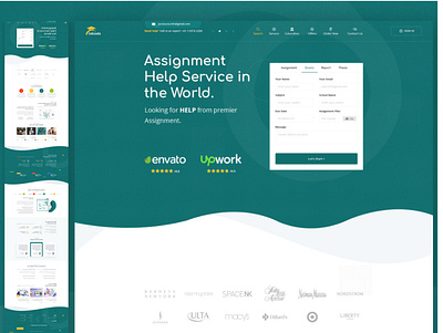 Exams, Report and Thesis Help Assignment Services Figma template business corporate creative design ecommerce education fashion illustration logo marketing modern