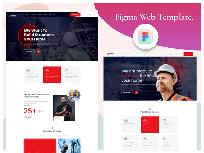 Construction Figma Template. business corporate creative design ecommerce fashion graphic design illustration logo marketing modern ui