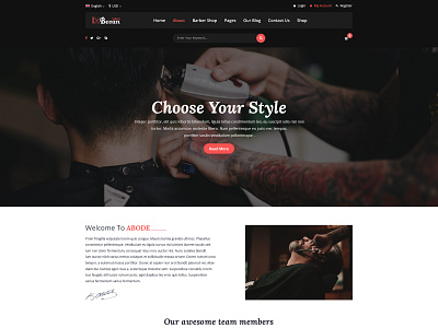 Barber Salon PSD Template barber barber salon barbershop beard beauty facial grooming hair hair salon haircut hairdresser hairstyle razor salon trim