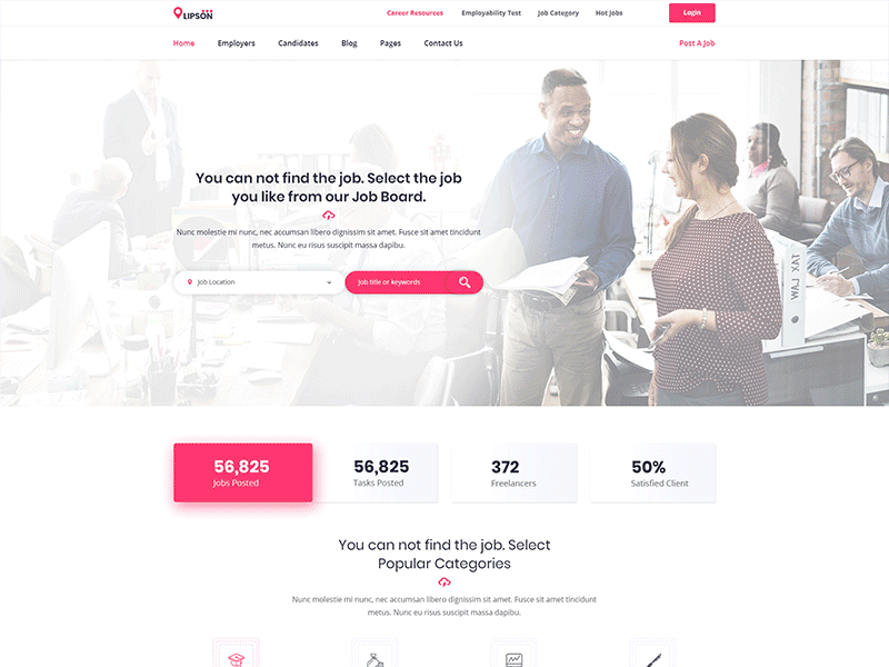 Lipson - Job Board PSD Template