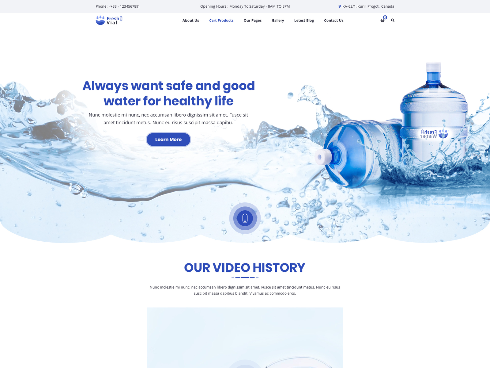 Drinking Mineral Water Delivery HTML Template by Towkibur Rahman on