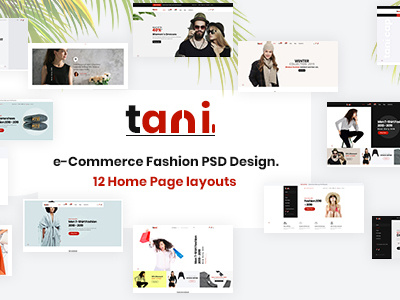 Tani - e-Commerce Fashion PSD Template bag store creative ecommerce fashion furniture minimal modern multipurpose ecommerce online store shoes store shop shopping speaker store