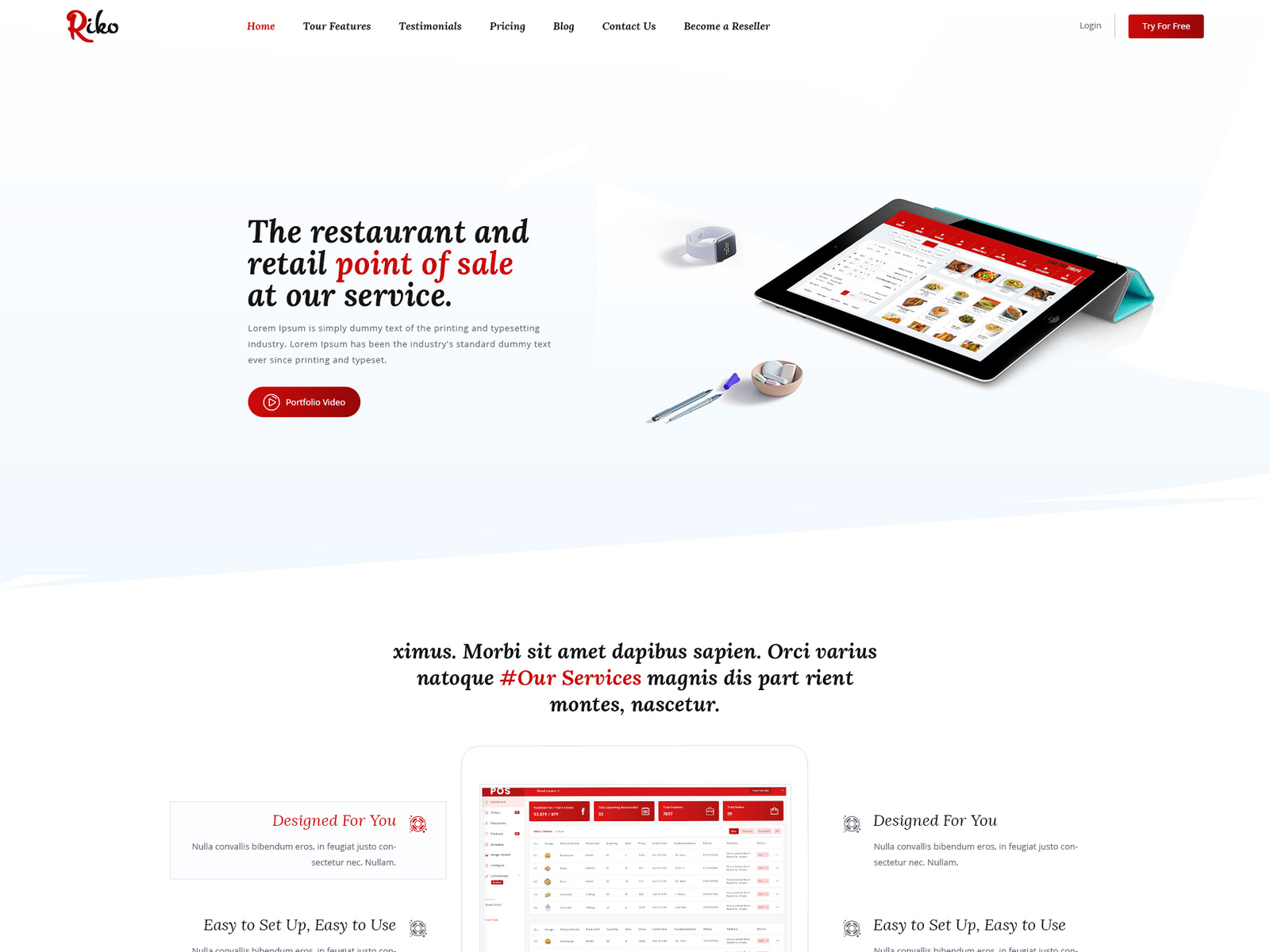 Retail & Resturant Point of Sale Landing Page PSD Template by Towkibur