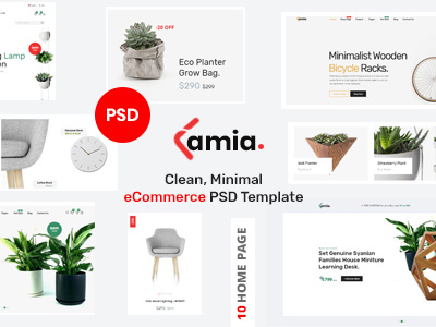 Lamia - Clean, Minimal eCommerce PSD Template ecommerce electronic fashion furniture marketplace modern clean multipurpose online shop online store retail shop shopping vendor wholesale