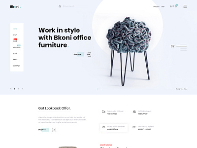 Bkoni - Multipurpose minimal e-Commerce PSD Template corporate creative design decor design beautiful fashion furniture interior modern psd psd template uiux website website interior