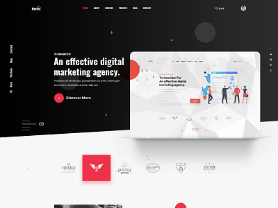 Rafo - Digital Agency PSD Template agency blog business corporate creative design digital gradient marketing modern portfolio retail seo studio