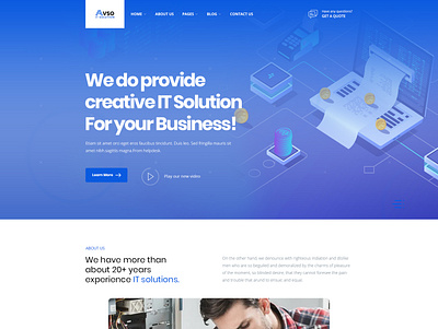 Abso - Technology IT Solutions & Services PSD Template agency business corporate creative modern multipurpose portfolio seo services solutions startup technology