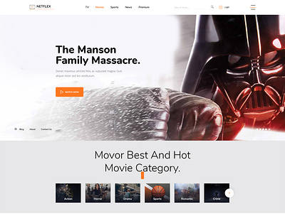 Online Movie,Vedio and TV Show PSD Template agency blog business clean film film campaign film marketing movie online responsive serials template tv tv show watch
