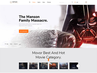 Online Movie,Vedio and TV Show PSD Template