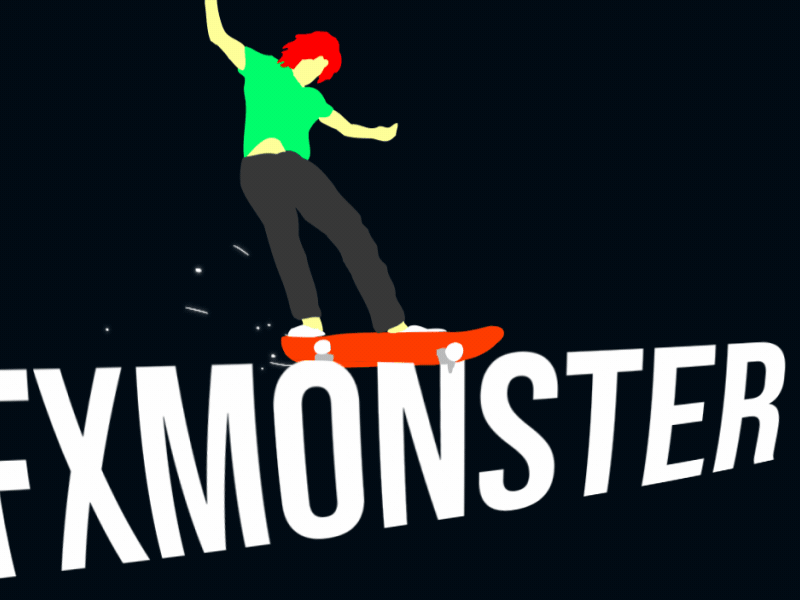 2D FX Skater Logo - Liquid Animation