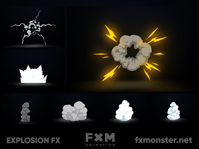 Smoke Explosion Set 1 - FX Animation by FxMonster on Dribbble