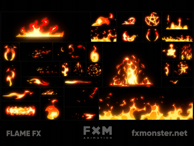 Flame Fx Animaiton set 2 logo matte motion