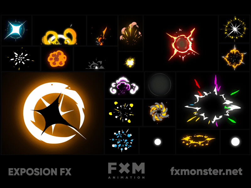 Explosion 2d Fx Animaiton Set 1 2d 2d fx after effects animation anime boom explosion flash fx frame by frame fx fxmonster monster