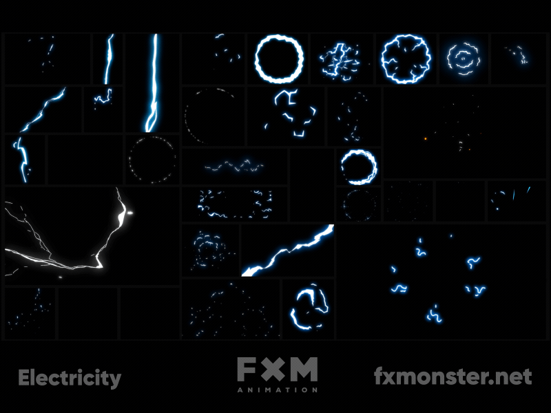 Electricity FX Animation 2d fx after effecsts animation cartoon electric energy flash fx frame by frame fx animaiton fx monster fxm lightnind motion design titles