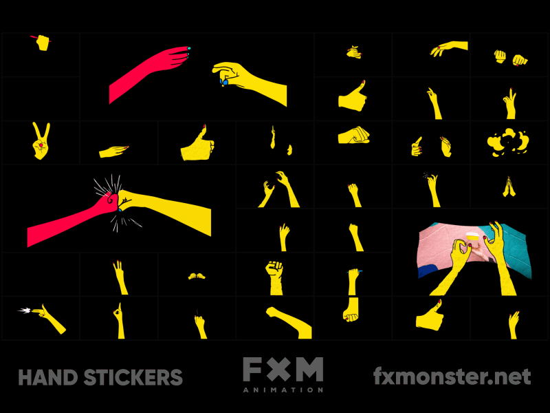 Hand Drawn Arms Stickers animation arm cartoon design frame by frame fuck you graphic design hand illustration instagram liquid motion motion graphics peace stickers swipe touch