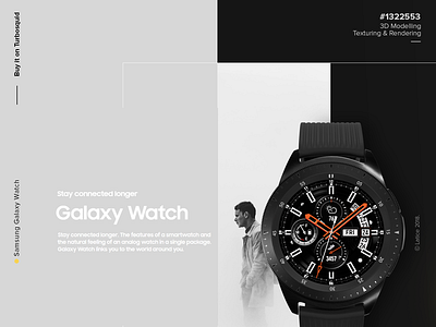 Galaxy Watch blender3d branding design minimal typography