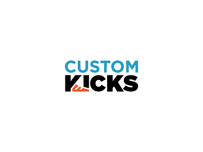 Custom Kicks branding design illustration logo typography vector