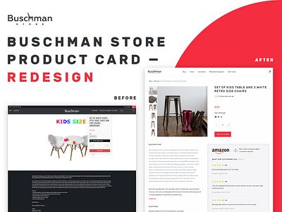 Buschman Store Redesign - Product Page agency before and after ecommerce furniture store online store shopify