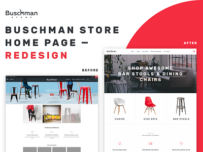 Buschman Store Redesign - Home Page agency corporate ecommerce furniture furniture store shopify store