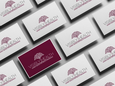 Visibly Health Logo Brand Design Business Cards