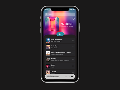 Music App Playlist by Misha Lotus on Dribbble