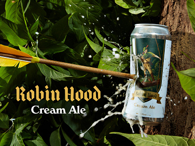 Robin Hood Cream Ale beer branding character classic design drawing illustration illustrator packaging photography photoshop product photography raster retro vector