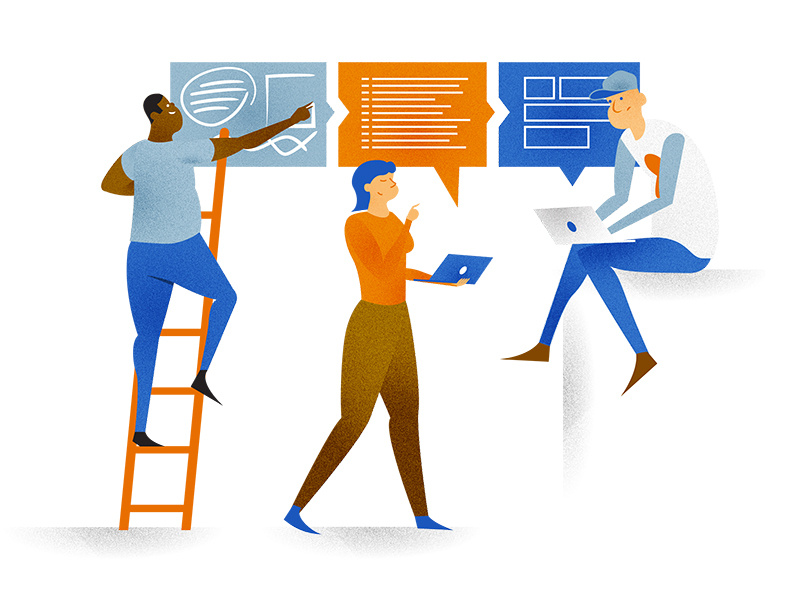 Collaboration Illustration corporate raster drawing sketch illustrator character design illustration