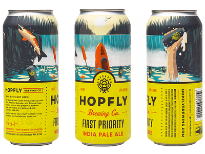 First Priority - Hopfly Brewing branding design drawing illustration packaging photoshop vector