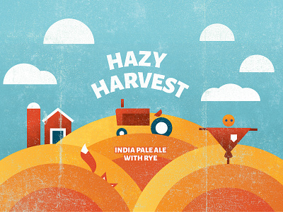 Hazy Harvest Label branding design drawing illustration illustrator packaging photoshop raster vector