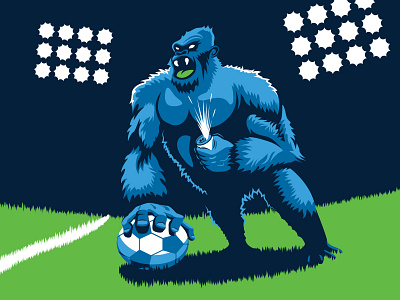 Gorilla Juice Illustration animal beer football gorilla illustration illustrator label mascot monkey soccer sports team vector