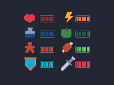 Icons Energy Game art design elements game icon