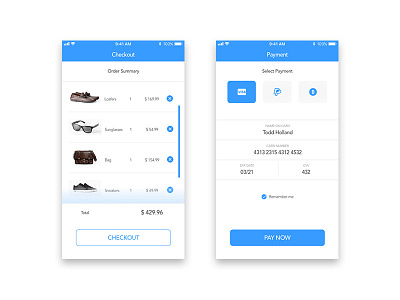 Checkout UI Challenge blue checkout clean design photoshop sketch ui design ui designer user research ux design web design