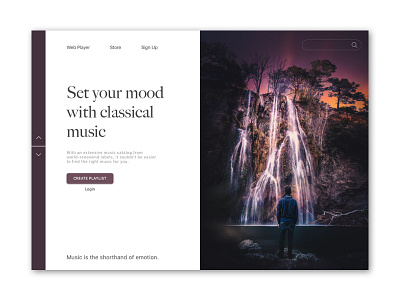 Music Landing Page minimalist music playlist sketch ui design ui designer