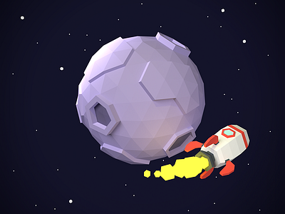 Low Poly Rocket 3d blender illustration rocket space