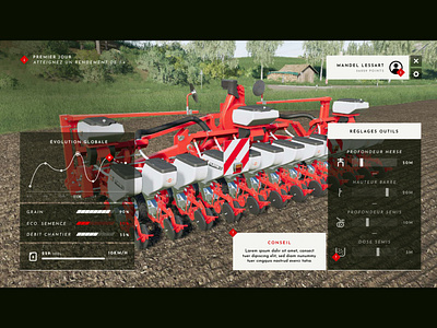 Kuhn Seeding Simulator design farming graphic design interface design serious game ui ui art ux vector video game