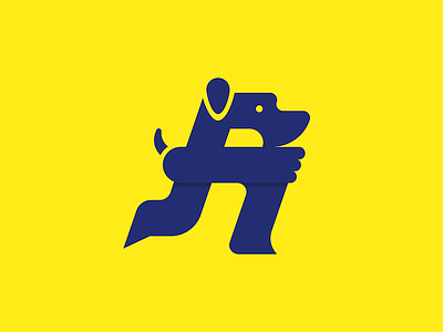 R / Running app animal app design dog graphic design icon logo logo design monogram