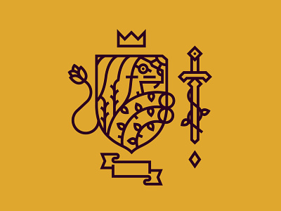 Coat of arms, lion & sword animal branding design graphic design icon linework logo logo design monogram