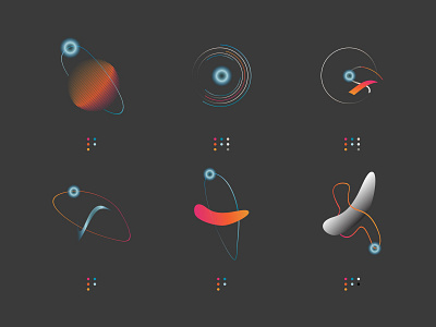 Spacy Shapes abstract colour planetary shapes space