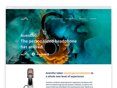 Beyerdynamic + Aventho + Mimi product design webdesign