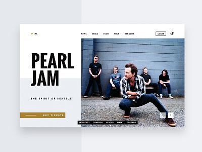 Pearl Jam Landing Page Concept landingpage music musicband pearljam vedder web webdesign website