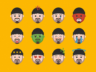 Emoji/Emote Designs character design emoji emote emotions face gif illustration illustrator reaction vector yellow